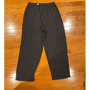 navy blue gold stripe flowy pants